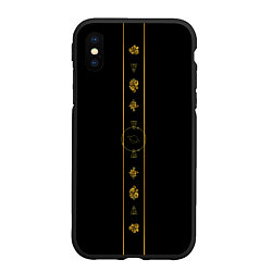 Чехол iPhone XS Max матовый Золотой мир Маленького Принца узор, цвет: 3D-черный