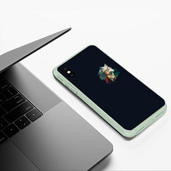 Чехол iPhone XS Max матовый Повелительница зверей и дочь волчицы, цвет: 3D-салатовый — фото 2