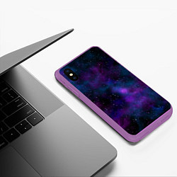 Чехол iPhone XS Max матовый Космос с галактиками, цвет: 3D-фиолетовый — фото 2