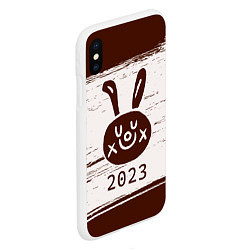Чехол iPhone XS Max матовый НГ Кролик рисованный на светлом, цвет: 3D-белый — фото 2