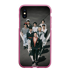 Чехол iPhone XS Max матовый Stray Kids Maxident harbor, цвет: 3D-малиновый