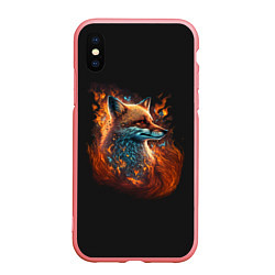Чехол iPhone XS Max матовый Огненная лиса