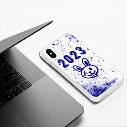 Чехол iPhone XS Max матовый 2023 Кролик в стиле граффити на светлом, цвет: 3D-белый — фото 2