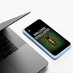 Чехол iPhone XS Max матовый Imagine Dragons рок, цвет: 3D-голубой — фото 2