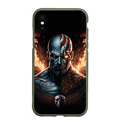 Чехол iPhone XS Max матовый God of War life and dead, цвет: 3D-темно-зеленый