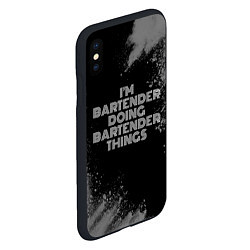 Чехол iPhone XS Max матовый Im bartender doing bartender things: на темном, цвет: 3D-черный — фото 2