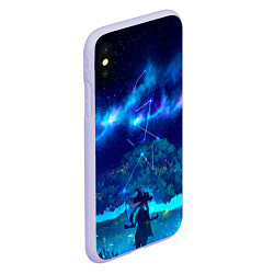 Чехол iPhone XS Max матовый Genshin Impact мир, цвет: 3D-светло-сиреневый — фото 2