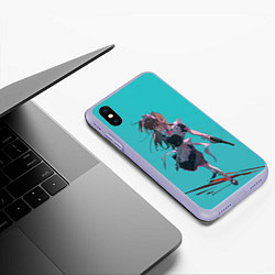 Чехол iPhone XS Max матовый Надзуна Нанакуса арт, цвет: 3D-светло-сиреневый — фото 2