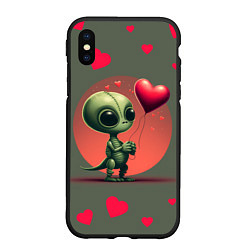 Чехол iPhone XS Max матовый Влюбленный инопланетянин, цвет: 3D-черный