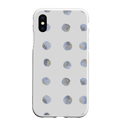 Чехол iPhone XS Max матовый Паттерн с акварельными кругами, цвет: 3D-белый