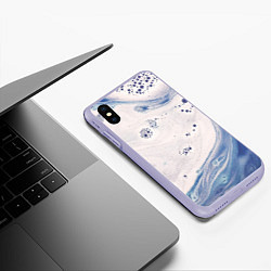 Чехол iPhone XS Max матовый Мыльная Текстура, цвет: 3D-светло-сиреневый — фото 2