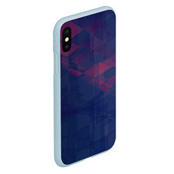 Чехол iPhone XS Max матовый Абстрактный прозрачный стеклянный фиолетовый патте, цвет: 3D-голубой — фото 2