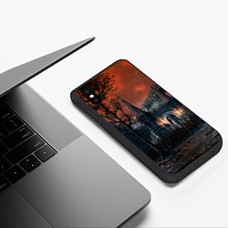 Чехол iPhone XS Max матовый Bloodborne пейзаж, цвет: 3D-черный — фото 2