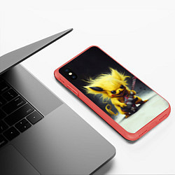 Чехол iPhone XS Max матовый Rocker Pikachu, цвет: 3D-красный — фото 2