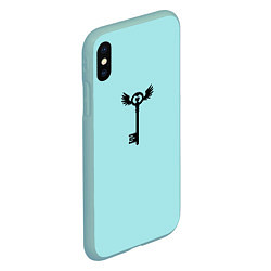 Чехол iPhone XS Max матовый Ключик к замочку голубой, цвет: 3D-мятный — фото 2
