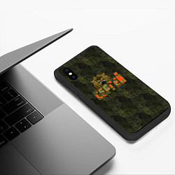 Чехол iPhone XS Max матовый Сергей камуфляж, цвет: 3D-черный — фото 2