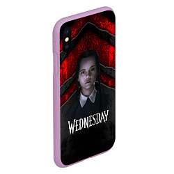 Чехол iPhone XS Max матовый Wedneday black and red, цвет: 3D-сиреневый — фото 2