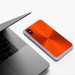 Чехол iPhone XS Max матовый Оранжевый волнообразный дисковый узор, цвет: 3D-светло-сиреневый — фото 2