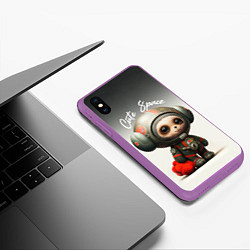 Чехол iPhone XS Max матовый Cute Space, цвет: 3D-фиолетовый — фото 2