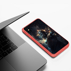 Чехол iPhone XS Max матовый Cosmic Deity, цвет: 3D-красный — фото 2