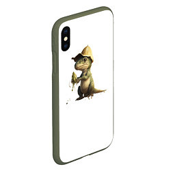 Чехол iPhone XS Max матовый Baby T-Rex, цвет: 3D-темно-зеленый — фото 2