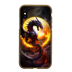 Чехол iPhone XS Max матовый Звездный дракон