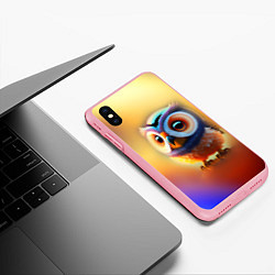 Чехол iPhone XS Max матовый Яркая совушка, цвет: 3D-баблгам — фото 2