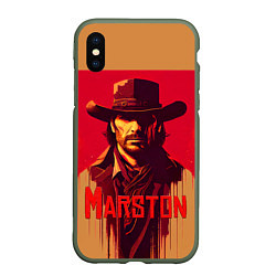 Чехол iPhone XS Max матовый John Marston poster, цвет: 3D-темно-зеленый