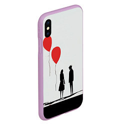 Чехол iPhone XS Max матовый Минималистичный День влюблённых, цвет: 3D-сиреневый — фото 2