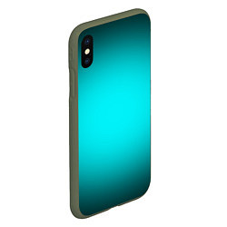 Чехол iPhone XS Max матовый Неоновый синий градиент, цвет: 3D-темно-зеленый — фото 2