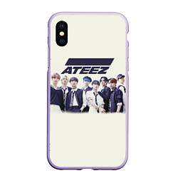 Чехол iPhone XS Max матовый Ateez boys, цвет: 3D-светло-сиреневый