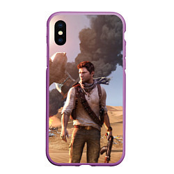 Чехол iPhone XS Max матовый Uncharted 3, цвет: 3D-фиолетовый