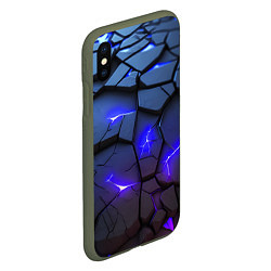 Чехол iPhone XS Max матовый Светящаяся синяя лава, цвет: 3D-темно-зеленый — фото 2