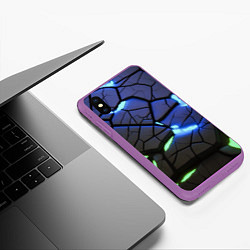 Чехол iPhone XS Max матовый Светящаяся лава, цвет: 3D-фиолетовый — фото 2