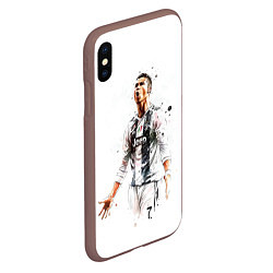Чехол iPhone XS Max матовый CR 7 Juventus, цвет: 3D-коричневый — фото 2