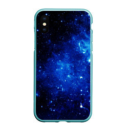 Чехол iPhone XS Max матовый Сияние космоса, цвет: 3D-мятный