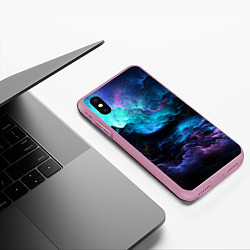 Чехол iPhone XS Max матовый Горы, небо, цвет: 3D-розовый — фото 2