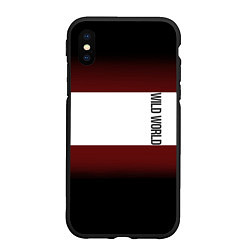 Чехол iPhone XS Max матовый Надпись Russia с Гербом, цвет: 3D-черный