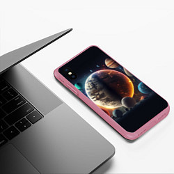 Чехол iPhone XS Max матовый Ппланеты и космос от нейросети, цвет: 3D-малиновый — фото 2
