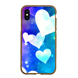 Чехол iPhone XS Max матовый Dreamy Hearts Multicolor, цвет: 3D-коричневый