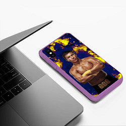 Чехол iPhone XS Max матовый Головкин, цвет: 3D-фиолетовый — фото 2