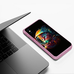 Чехол iPhone XS Max матовый Кот в скафандре, цвет: 3D-розовый — фото 2