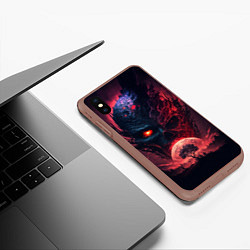 Чехол iPhone XS Max матовый Планета демонов, цвет: 3D-коричневый — фото 2