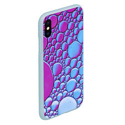 Чехол iPhone XS Max матовый Масляные пузыри, цвет: 3D-голубой — фото 2