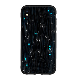 Чехол iPhone XS Max матовый Волнистые космические блики, цвет: 3D-черный