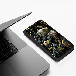 Чехол iPhone XS Max матовый Орел солдат, цвет: 3D-черный — фото 2