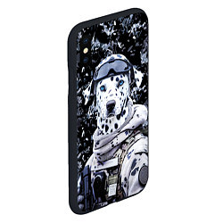 Чехол iPhone XS Max матовый Далматинец солдат спецназа, цвет: 3D-черный — фото 2