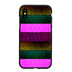 Чехол iPhone XS Max матовый Patterned stripes, цвет: 3D-черный