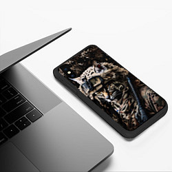 Чехол iPhone XS Max матовый Рысь солдат спецназа, цвет: 3D-черный — фото 2
