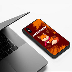 Чехол iPhone XS Max матовый Александра осенняя лисичка, цвет: 3D-черный — фото 2